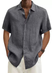 Shirt V - neck European and American Button Cotton Linen Casual Shirt - SHOWLU FASHION STORE