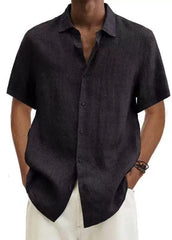 Shirt V - neck European and American Button Cotton Linen Casual Shirt - SHOWLU FASHION STORE