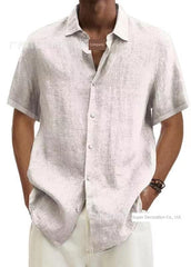 Shirt V - neck European and American Button Cotton Linen Casual Shirt - SHOWLU FASHION STORE