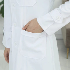 Silky Lab Coats Pharmacy Robe Anti - static Consultation Coat Tab - Waist Women Men Dual - function Dentist Uniform 501/701 - SHOWLU FASHION STORE