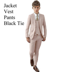 Slim Fit Boy's Suit Set 3 Pieces Tuxedo For Formal Occasion Blazer Vest And Pants Kids Outfit For Wedding Prom School Activities - SHOWLU FASHION STORE