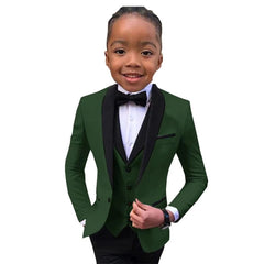 Slim Fit Boy's Suit Set 3 Pieces Tuxedo For Formal Occasion Blazer Vest And Pants Kids Outfit For Wedding Prom School Activities - SHOWLU FASHION STORE
