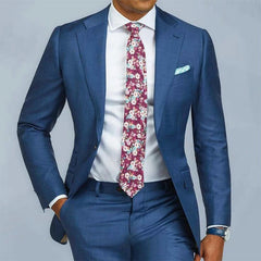 Slim Fit Gentlemen Suits for Men 2 Piece Beige Wedding Groom Tuxedo Male Fashion Smoking Costume Jacket with Pants 2023 - SHOWLU FASHION STORE