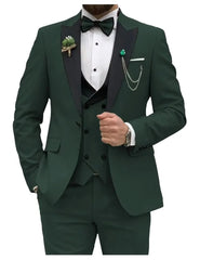 Slim Fit Men Suits Double Breasted Groom Formal Business Male Blazer Set Peak Lapel Party Wedding Tuxedo (Jacket+Vest+Pants) - SHOWLU FASHION STORE