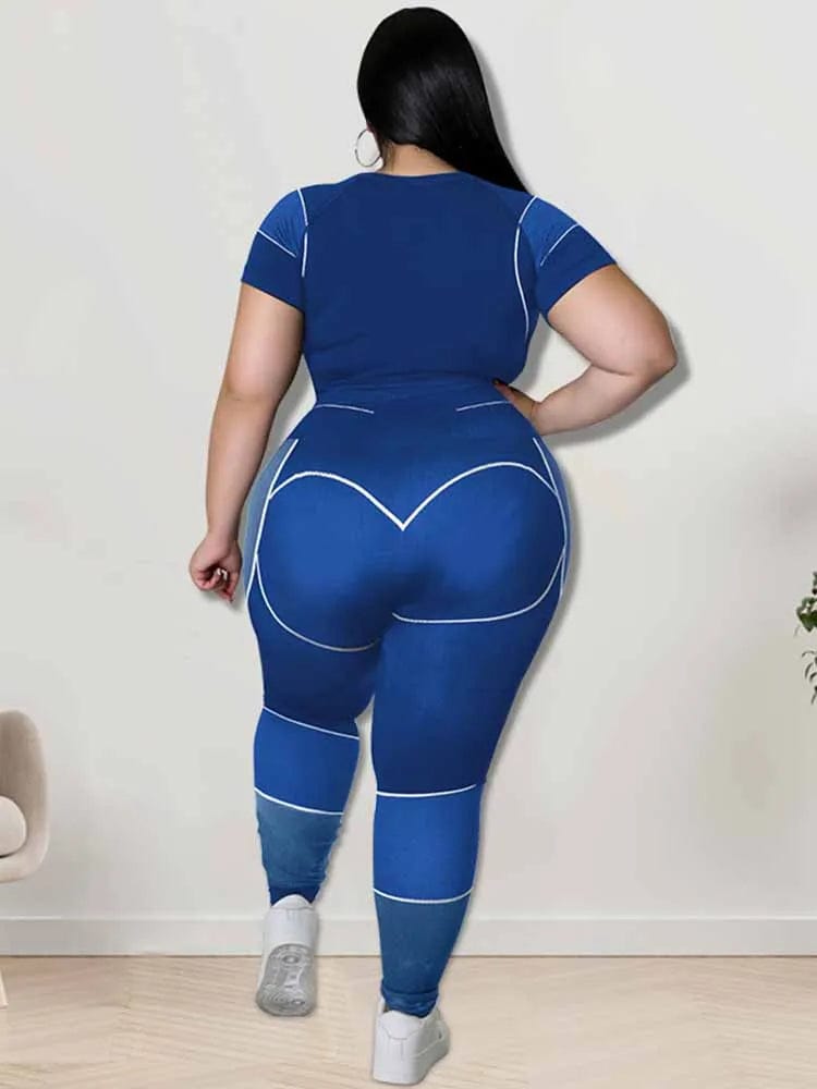 Slimming Plus Size Tracksuit Set - SHOWLU FASHION STORE
