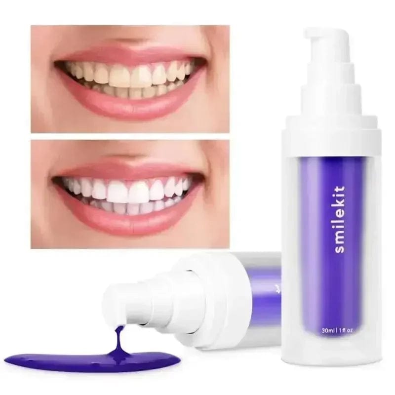 SMILEKIT V34 Purple Whitening Toothpaste Remove Smoke Stain Remove Stains Reduce Yellowing Care For Teeth Gums Fresh Breath - SHOWLU FASHION STORE