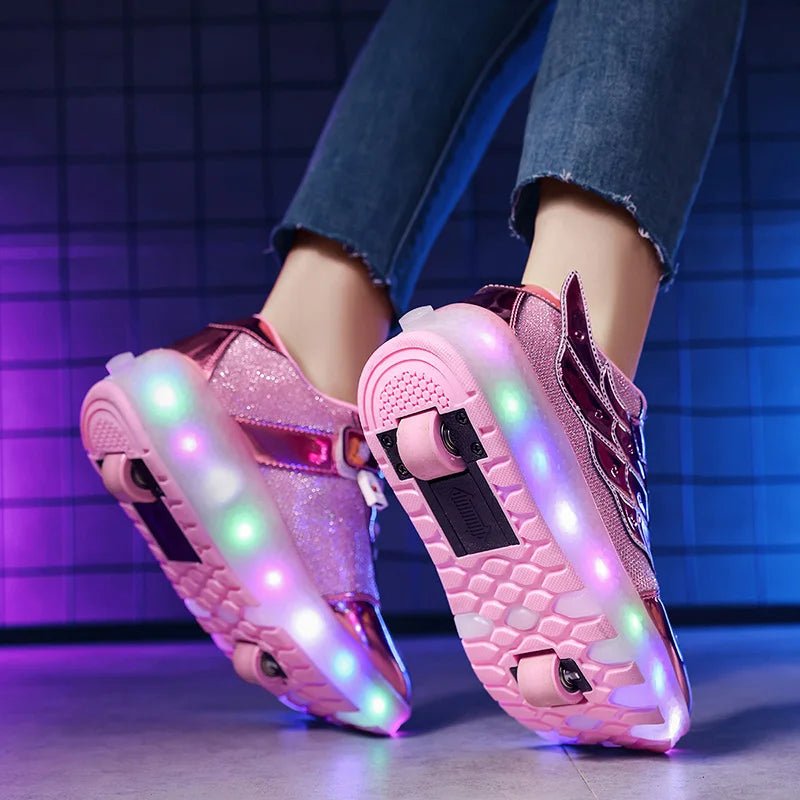 Sneakers Roller Shoes Outdoor Deformation Parkour Skates Dual - Use Children Girls Boys Adult Men Women Unisex Roller Skates - SHOWLU FASHION STORE