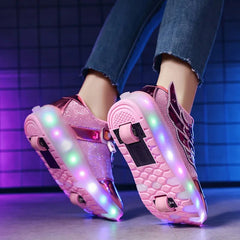 Sneakers Roller Shoes Outdoor Deformation Parkour Skates Dual - Use Children Girls Boys Adult Men Women Unisex Roller Skates - SHOWLU FASHION STORE