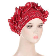 Soft Muslim Turban Hijab Caps Floral Chain Stitch Diamond Underscarf Modal Cotton Inner Cap Veil Head Wear Women's Bonnet Hats - SHOWLU FASHION STORE