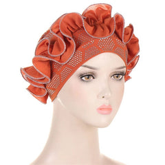 Soft Muslim Turban Hijab Caps Floral Chain Stitch Diamond Underscarf Modal Cotton Inner Cap Veil Head Wear Women's Bonnet Hats - SHOWLU FASHION STORE