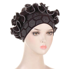 Soft Muslim Turban Hijab Caps Floral Chain Stitch Diamond Underscarf Modal Cotton Inner Cap Veil Head Wear Women's Bonnet Hats - SHOWLU FASHION STORE