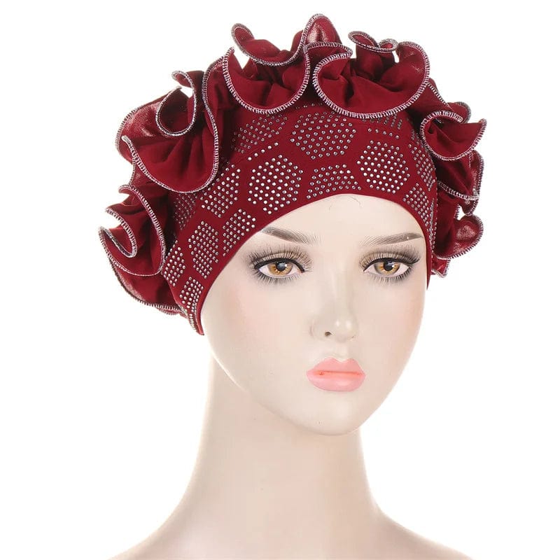Soft Muslim Turban Hijab Caps Floral Chain Stitch Diamond Underscarf Modal Cotton Inner Cap Veil Head Wear Women's Bonnet Hats - SHOWLU FASHION STORE