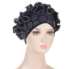 Soft Muslim Turban Hijab Caps Floral Chain Stitch Diamond Underscarf Modal Cotton Inner Cap Veil Head Wear Women's Bonnet Hats - SHOWLU FASHION STORE