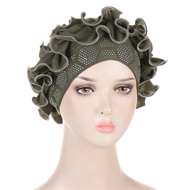 Soft Muslim Turban Hijab Caps Floral Chain Stitch Diamond Underscarf Modal Cotton Inner Cap Veil Head Wear Women's Bonnet Hats - SHOWLU FASHION STORE