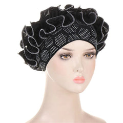 Soft Muslim Turban Hijab Caps Floral Chain Stitch Diamond Underscarf Modal Cotton Inner Cap Veil Head Wear Women's Bonnet Hats - SHOWLU FASHION STORE