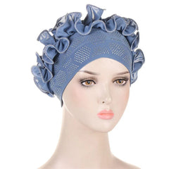 Soft Muslim Turban Hijab Caps Floral Chain Stitch Diamond Underscarf Modal Cotton Inner Cap Veil Head Wear Women's Bonnet Hats - SHOWLU FASHION STORE