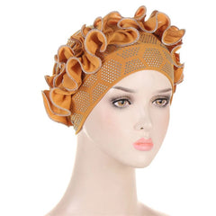 Soft Muslim Turban Hijab Caps Floral Chain Stitch Diamond Underscarf Modal Cotton Inner Cap Veil Head Wear Women's Bonnet Hats - SHOWLU FASHION STORE