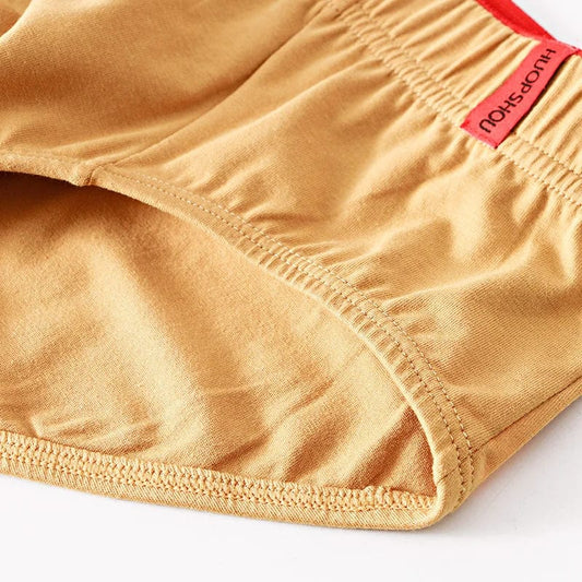 Solid Cotton Briefs Men's Convex Pouch Panties Youth Fasion Lingerie Low Rise Breathable Men's Comfortable Underwear Solid Color - SHOWLU FASHION STORE