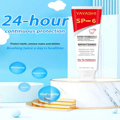 SP - 6 Probiotic Toothpaste Whitening Tooth Remove Plaque Stains Teeth Whitener Oral Hygiene Clean Fresh Breath Denta 120g 2024 - SHOWLU FASHION STORE