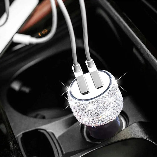 Sparkling Dual USB Car Charger - SHOWLU FASHION STORE