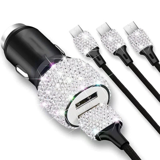 Sparkling Dual USB Car Charger - SHOWLU FASHION STORE
