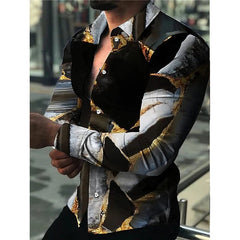 Spring and Autumn men's cardigan, men's shirt 3D digital printed shirt, oversized men's shirt, long sleeved shirt trend design - SHOWLU FASHION STORE