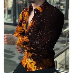 Spring and Autumn men's cardigan, men's shirt 3D digital printed shirt, oversized men's shirt, long sleeved shirt trend design - SHOWLU FASHION STORE