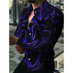 Spring and Autumn men's cardigan, men's shirt 3D digital printed shirt, oversized men's shirt, long sleeved shirt trend design - SHOWLU FASHION STORE