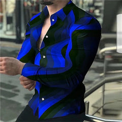 Spring and Autumn men's cardigan, men's shirt 3D digital printed shirt, oversized men's shirt, long sleeved shirt trend design - SHOWLU FASHION STORE