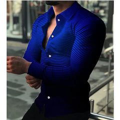 Spring and Autumn men's cardigan, men's shirt 3D digital printed shirt, oversized men's shirt, long sleeved shirt trend design - SHOWLU FASHION STORE