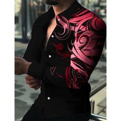 Spring and Autumn men's cardigan, men's shirt 3D digital printed shirt, oversized men's shirt, long sleeved shirt trend design - SHOWLU FASHION STORE