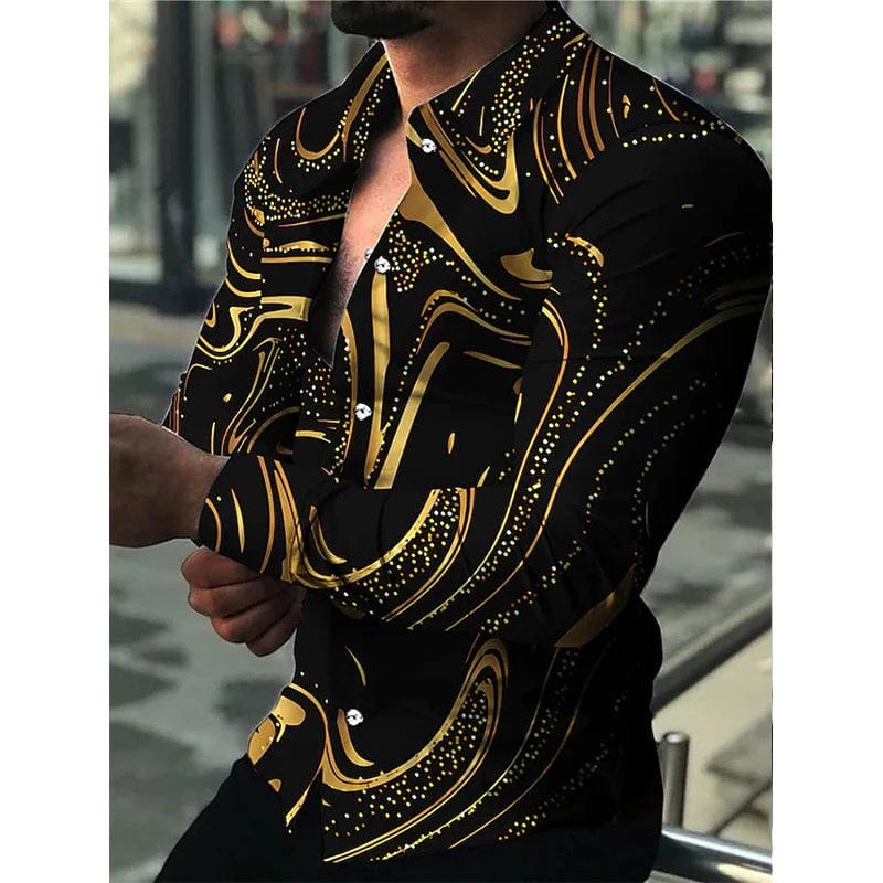 Spring and Autumn men's cardigan, men's shirt 3D digital printed shirt, oversized men's shirt, long sleeved shirt trend design - SHOWLU FASHION STORE