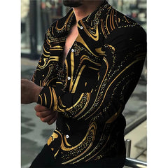 Spring and Autumn men's cardigan, men's shirt 3D digital printed shirt, oversized men's shirt, long sleeved shirt trend design - SHOWLU FASHION STORE