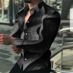 Spring and Autumn men's cardigan, men's shirt 3D digital printed shirt, oversized men's shirt, long sleeved shirt trend design - SHOWLU FASHION STORE