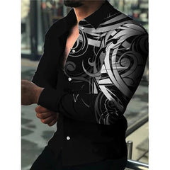 Spring and Autumn men's cardigan, men's shirt 3D digital printed shirt, oversized men's shirt, long sleeved shirt trend design - SHOWLU FASHION STORE