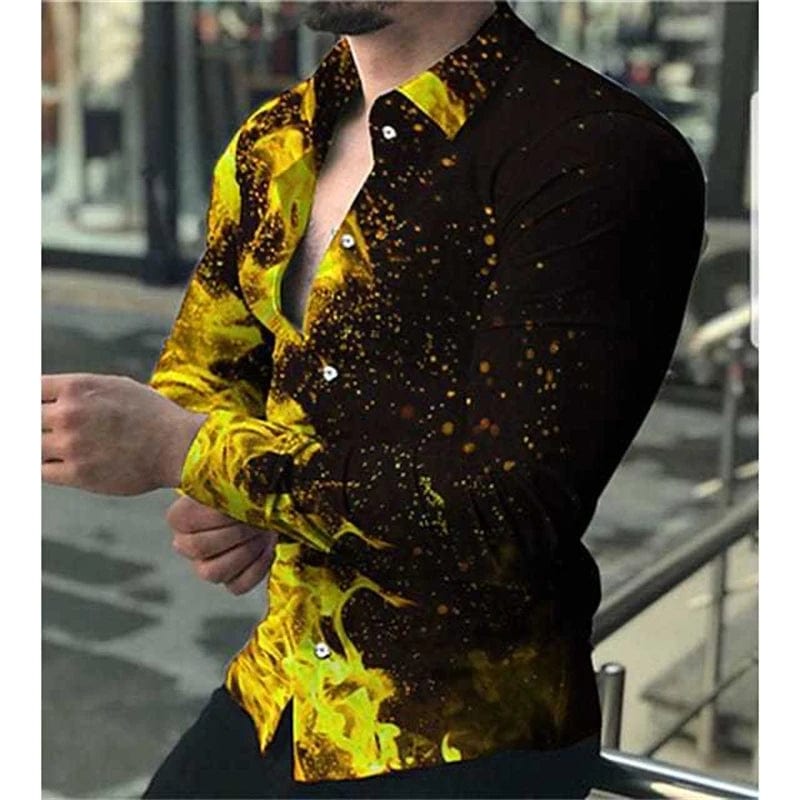 Spring and Autumn men's cardigan, men's shirt 3D digital printed shirt, oversized men's shirt, long sleeved shirt trend design - SHOWLU FASHION STORE