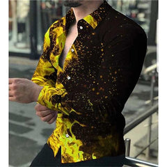 Spring and Autumn men's cardigan, men's shirt 3D digital printed shirt, oversized men's shirt, long sleeved shirt trend design - SHOWLU FASHION STORE