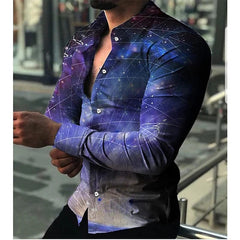 Spring and Autumn men's cardigan, men's shirt 3D digital printed shirt, oversized men's shirt, long sleeved shirt trend design - SHOWLU FASHION STORE