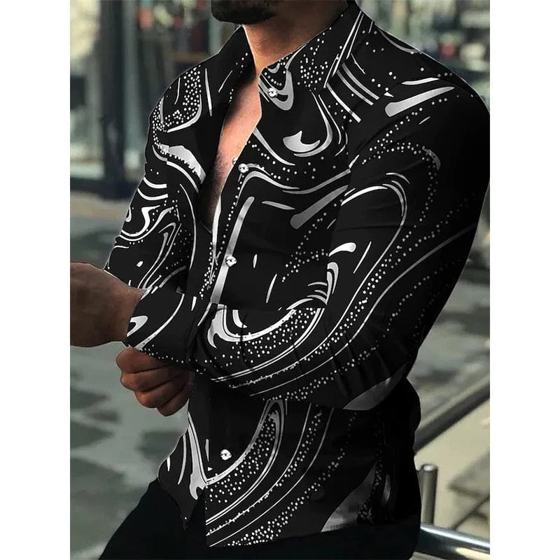 Spring and Autumn men's cardigan, men's shirt 3D digital printed shirt, oversized men's shirt, long sleeved shirt trend design - SHOWLU FASHION STORE