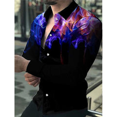 Spring and Autumn men's cardigan, men's shirt 3D digital printed shirt, oversized men's shirt, long sleeved shirt trend design - SHOWLU FASHION STORE
