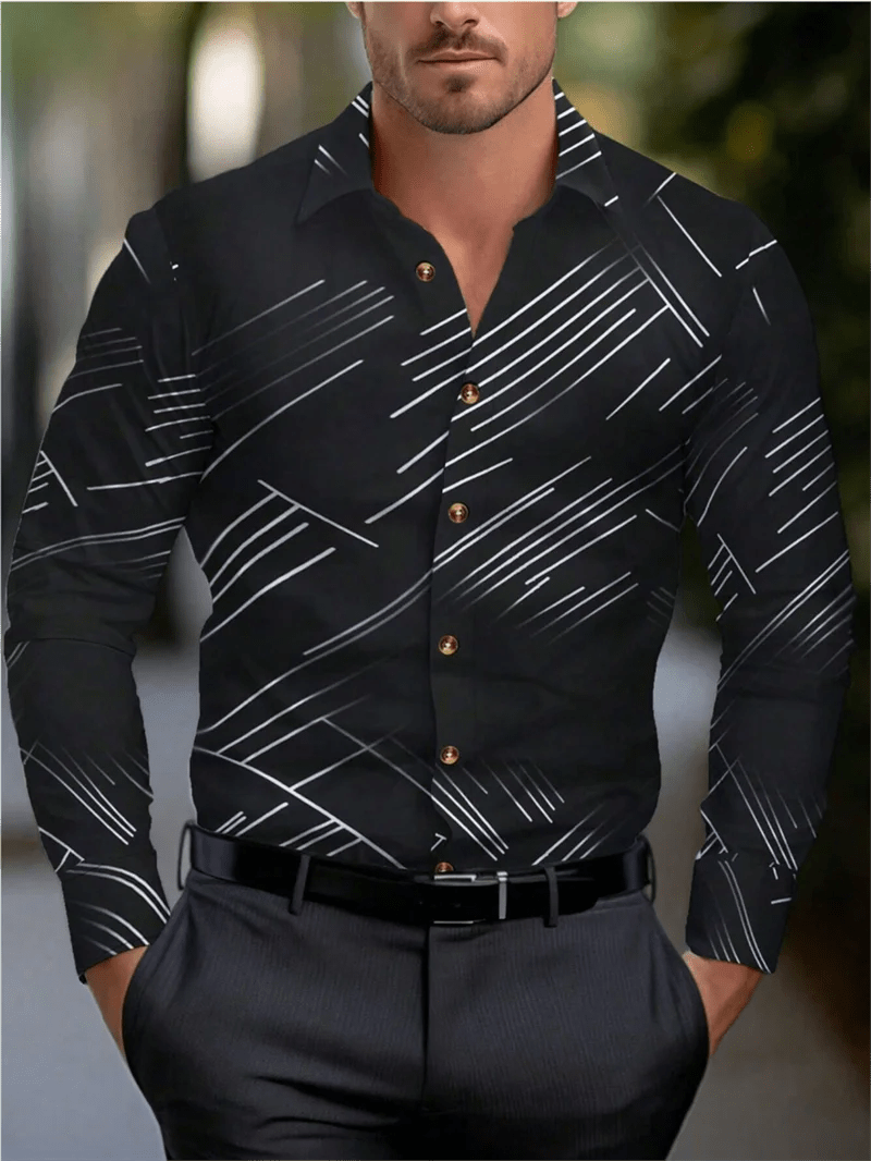 Spring and Autumn Men's Suit Lapel Fashion Shirt Pink Long Sleeve High Quality Fashion Casual Soft and Comfortable Men's Shirt - SHOWLU FASHION STORE