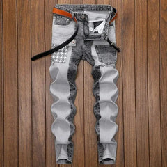 spring autumn cargos Men's clothing straight new Cargo slim casual original designer cowboy work Splice jeans pants Trousers - SHOWLU FASHION STORE