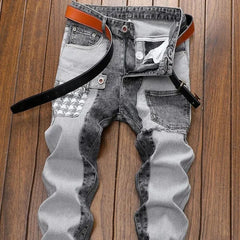 spring autumn cargos Men's clothing straight new Cargo slim casual original designer cowboy work Splice jeans pants Trousers - SHOWLU FASHION STORE
