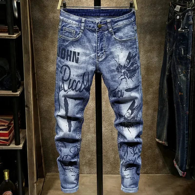 spring autumn cargos Men's clothing straight new Cargo slim casual original designer cowboy work Splice jeans pants Trousers - SHOWLU FASHION STORE
