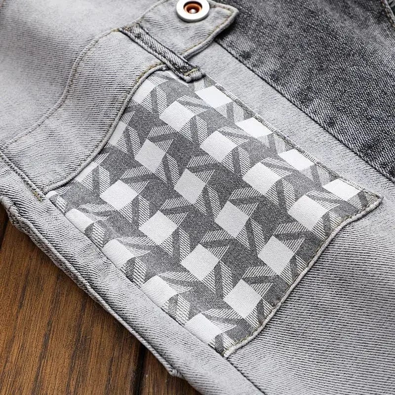 spring autumn cargos Men's clothing straight new Cargo slim casual original designer cowboy work Splice jeans pants Trousers - SHOWLU FASHION STORE