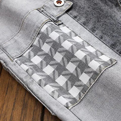 spring autumn cargos Men's clothing straight new Cargo slim casual original designer cowboy work Splice jeans pants Trousers - SHOWLU FASHION STORE