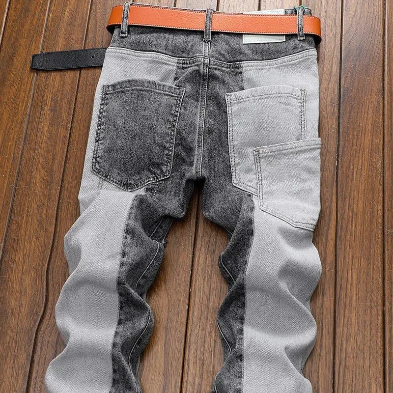spring autumn cargos Men's clothing straight new Cargo slim casual original designer cowboy work Splice jeans pants Trousers - SHOWLU FASHION STORE