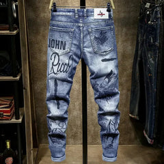 spring autumn cargos Men's clothing straight new Cargo slim casual original designer cowboy work Splice jeans pants Trousers - SHOWLU FASHION STORE