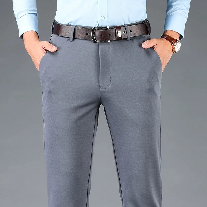 Spring Autumn Men's Casual Pants Elastic Business Trousers Fashion Comfortable Office Korean Japanese Spandex Formal Pants Black - SHOWLU FASHION STORE