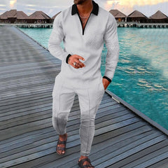 Spring Autumn Solid Y2K Men's Two - piece Suit Fashion Long Sleeve Sweatshirt and Long Pants Sport Sets Homme Casual Male Clothes - SHOWLU FASHION STORE
